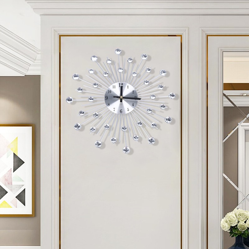 Luxury Modern Wall Clock 3D Metal Large Wall Watch Silent Home Living Room Decor