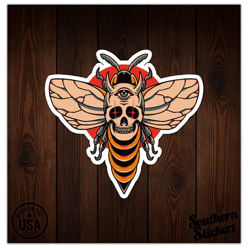 Bumble Bee Skull – Vinyl Decal Sticker – Car Window Laptop – ebn12674