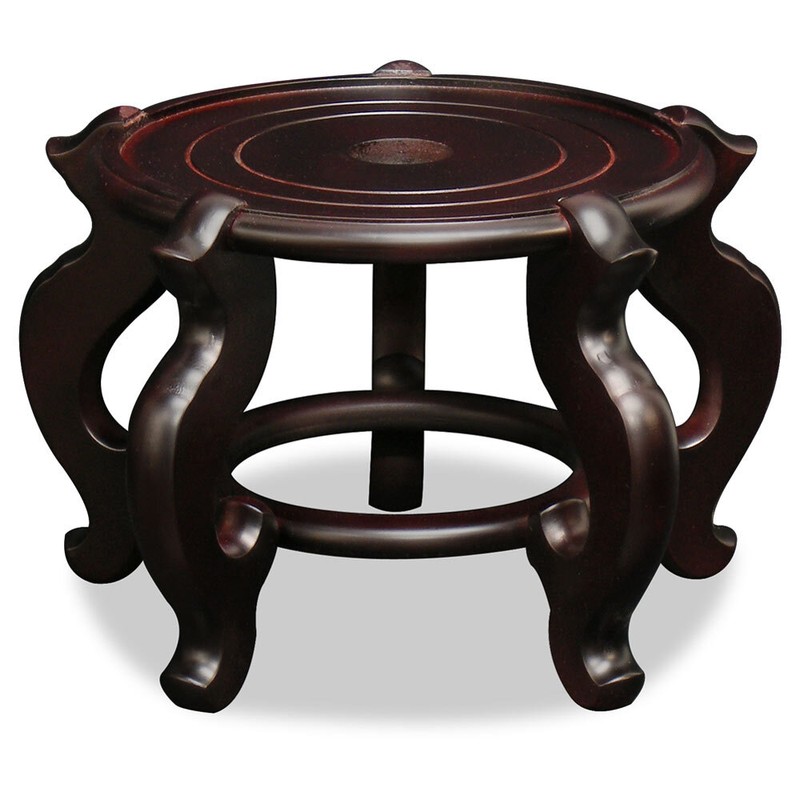 US Seller – 10.5 Inch Dark Brown Chinese Wooden Planter Stand