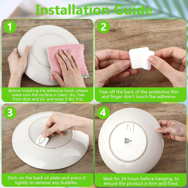 15PCS Invisible Adhesive Plate Hangers, Wall Display Holder, 1.25 Inches Vertica gallery