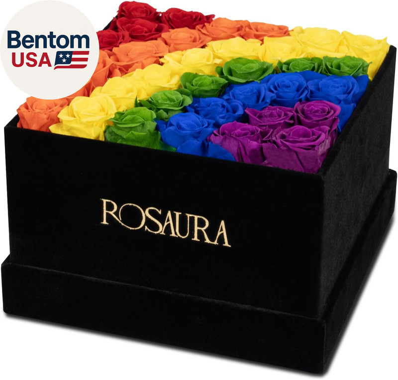 34-Piece Eternal Preserved Roses & Flowers Gift Box - Forever Lasting Real Roses