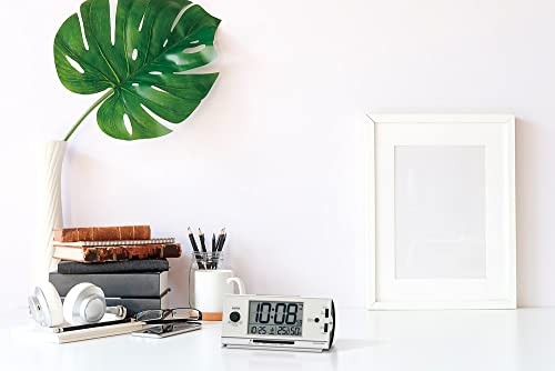Seiko Clock Radio-Controlled Digital Alarm Clock, High Volume, PYXIS RAIDEN, Whi gallery