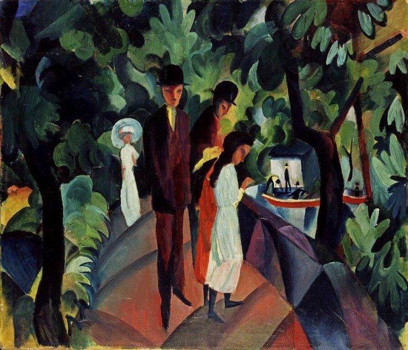 Walk on the Bridge August Macke 1913 Expressionist German Art Print