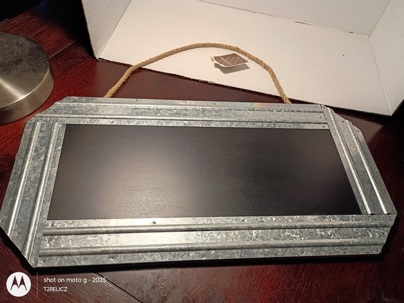 Kirkland’s 9”x18” Chalk Board W/ Galvanized Metal Frame~Rope Hanger