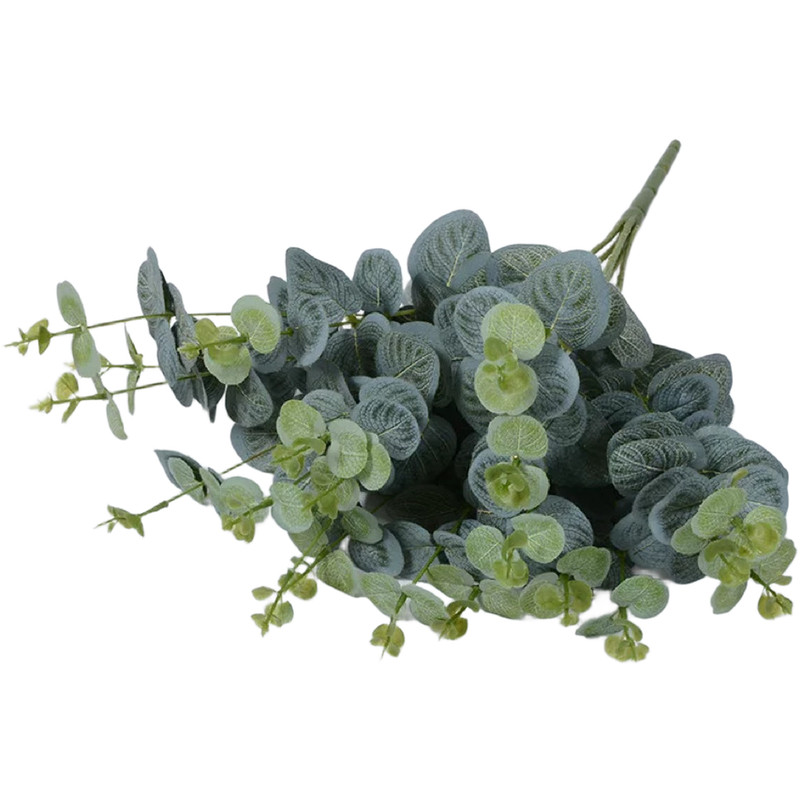 47cm Faux Eucalyptus Stems Silk Material Plastic Steel Wire for DIY Decor gallery