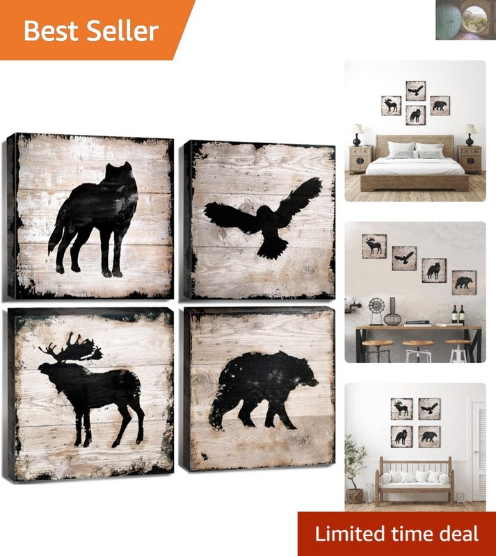Nature-Inspired Canvas Wall Art Set for Living Rooms and Nurseries – 4 Panels