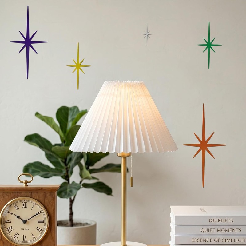 5 Pack Colorful Metal Starburst Wall Decor, Mid Century Modern Retro Atomic Star gallery