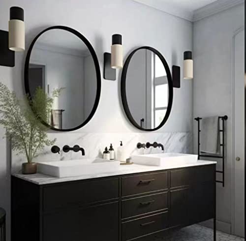 2- Pack Bathroom Mirrors for Over Sink, 24 Inch 24"L x 24"W Black Frame-2pcs gallery