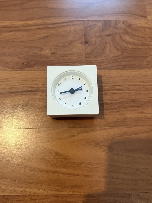 Vintage IKEA VACKIS 16589 Alarm Clock White Mini 3” Analog Desk Y2K WORKS