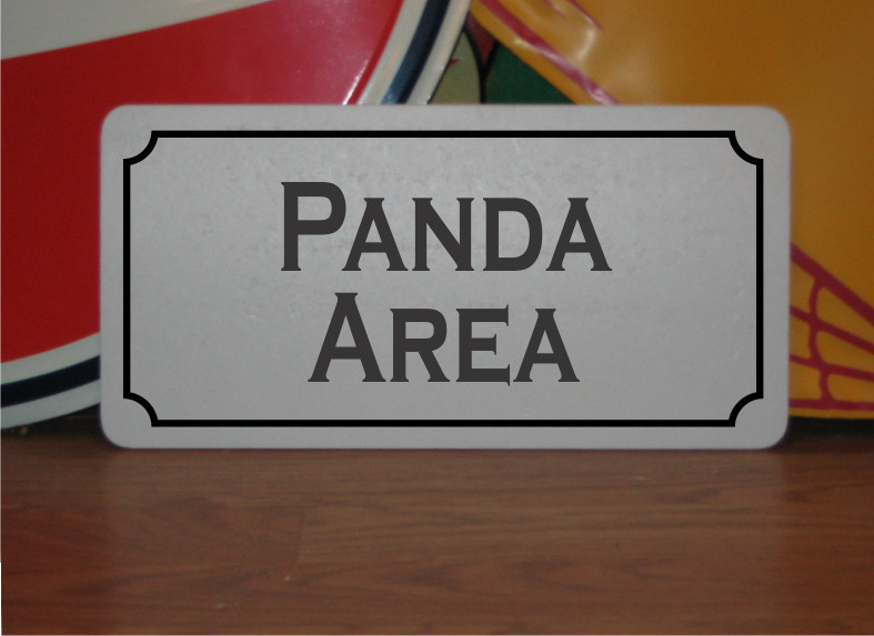 Panda Area Metal Sign