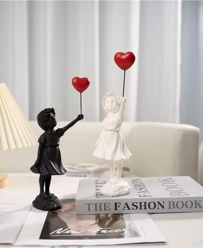 Banksy Street Graffiti Art Statue,Love Balloon Girl Statue,Room Decor Statue,Res gallery