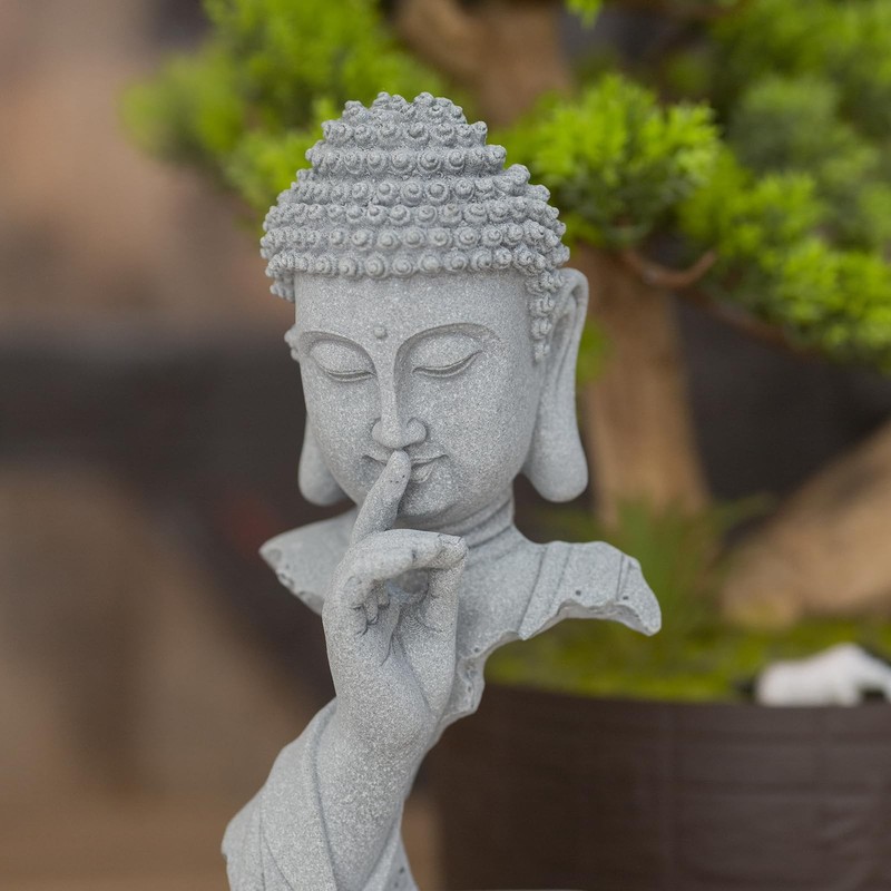 Tiwhdni Buddha Statue for Home Decor,Meditation Figurine 7.87 inches, Cyan gallery