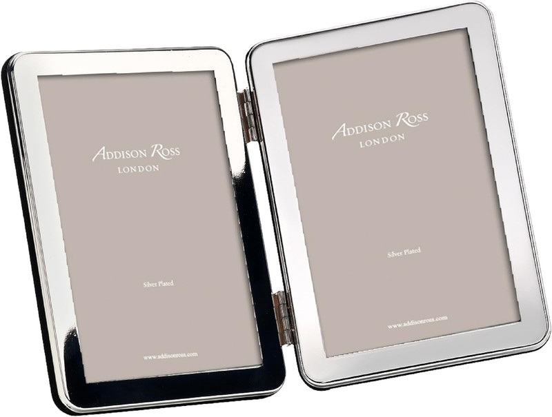 Elegant Silver Plate Double Photo Frame for 5x7 Inches Pictures