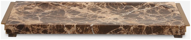 Uttermost 18224 Marble Crest 18-7/8"W Marble and Metal Tray - Off White gallery