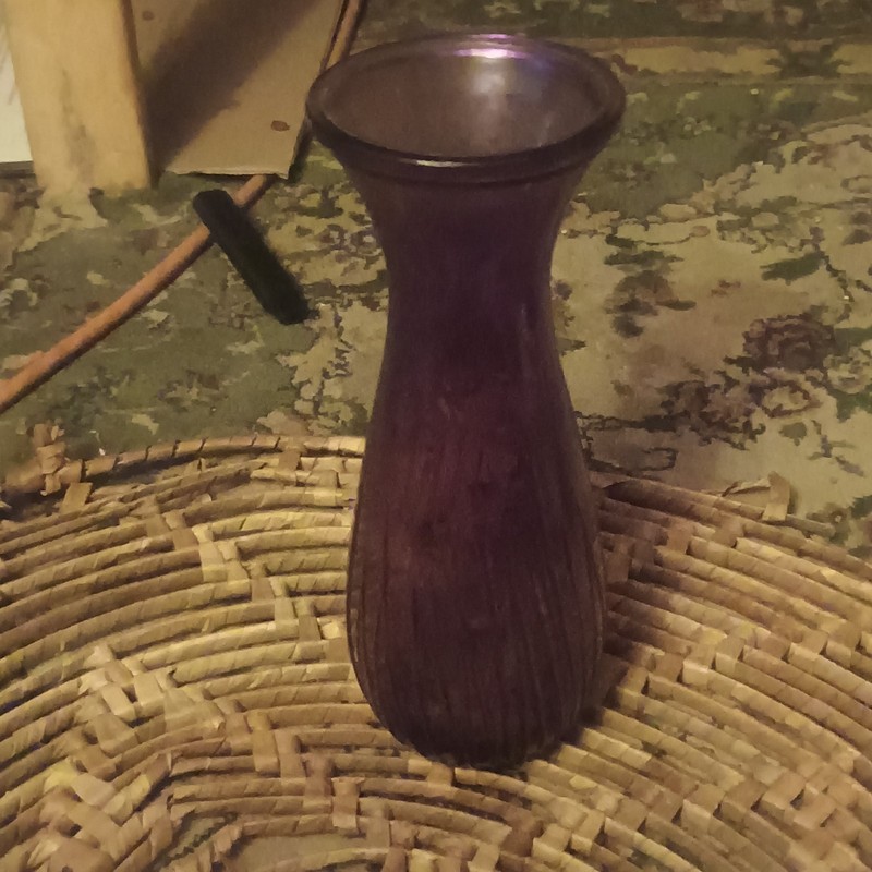 Purple Glass Bottle Flower Vase, Decorative Solid Plain, Freestanding
