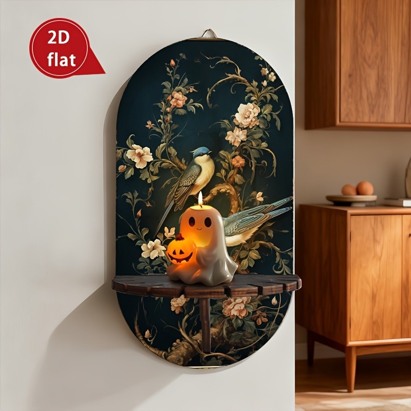 2D Wood Wall-Mounted Shelf Multi-Functional Wall Art Storage Display Rack Decor gallery