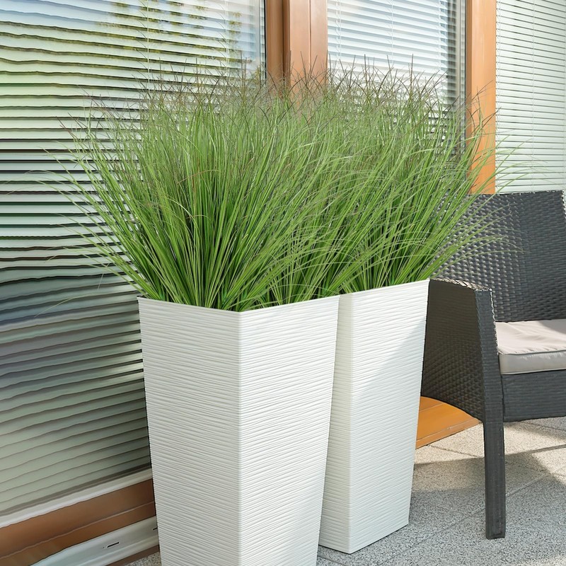 14-Pack Artificial Onion Grass Fake Shrubs 20" Tall UV Resistant Outdoor Indoor gallery