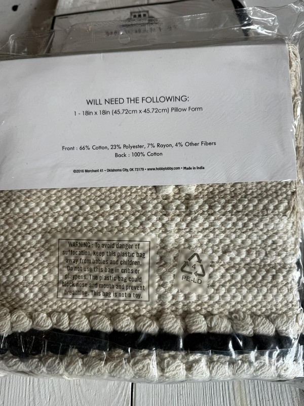 Set of 2 Merchant 41 Boho Tassel Pillow Covers 18x18 Cream Black Textured Fringe gallery