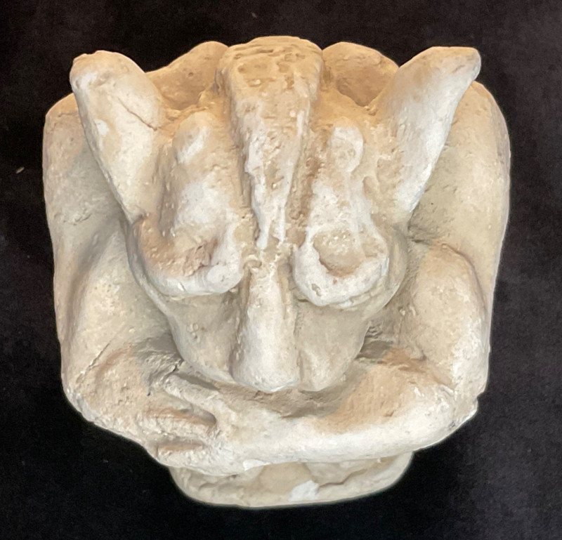 Miniature Gargoyle Figurine. Pensive Style Gothic Statue. 3.25” x 2” gallery