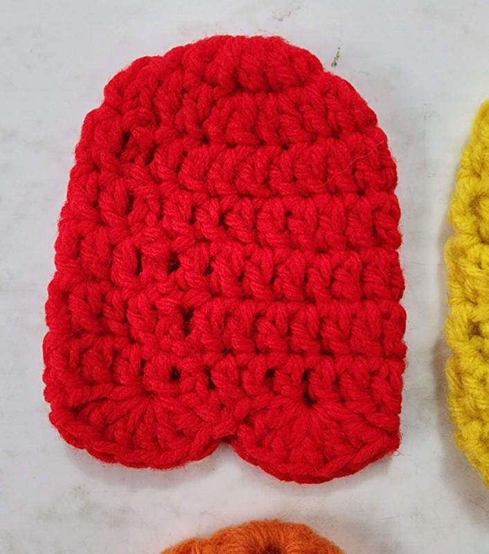 Lot of 6 Vtg Crochet Baby / Infant Beanies, Hand Warmers? Multiple Colors gallery