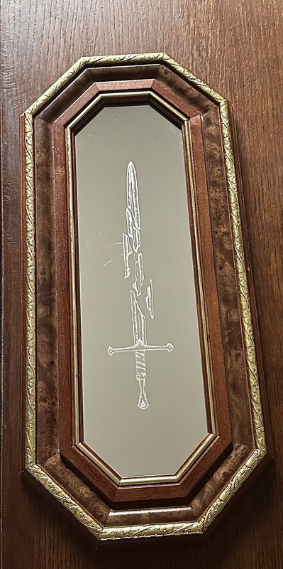 Hand etched mirror