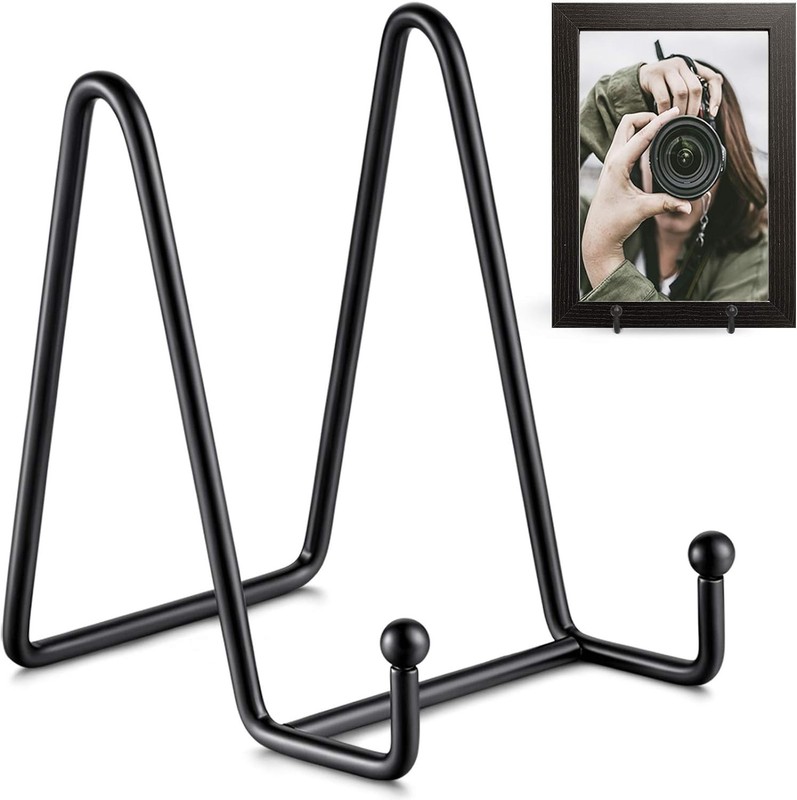 Elegant 4.5-Inch Plate Stand with Matte Black Finish - Set of 2 Display Stands gallery