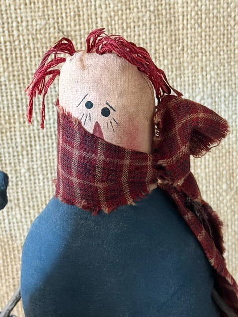JULY 4TH EARLY PRIMITIVE RUSTIC FOLK-ART PATRIOTIC FABRIC UNCLE SAM STUMP DOLLS gallery