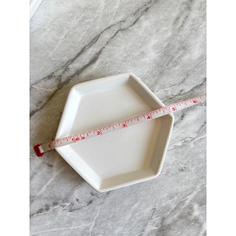 Unbranded Hexagon Decorative Tray White Good Earthenware Unique decoration gallery