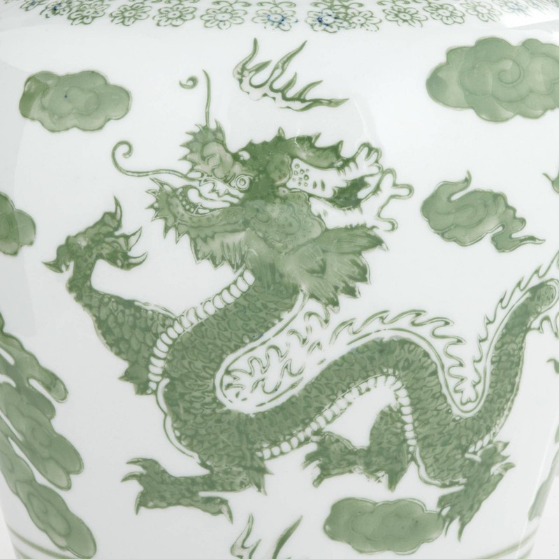 Sansui Green and White Ceramic Ginger Jars Set of 2 gallery