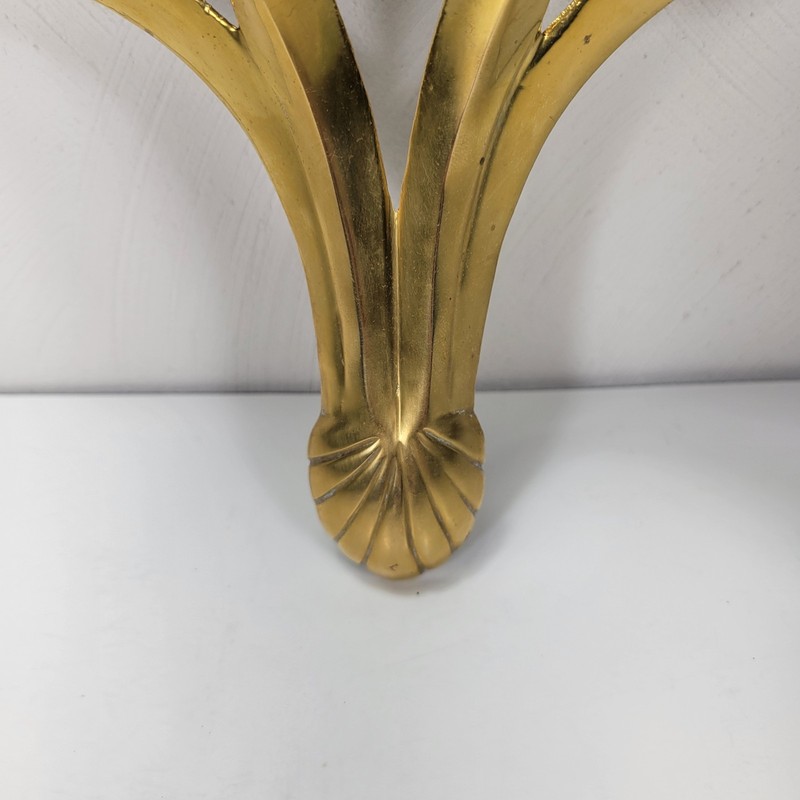 VTG Solid Brass Shelf Ornate MCM Hollwood Regency French Classic Old Money gallery