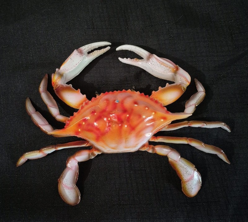 VTG Realistic Blue Crab Wall Hanging Decor 3D Molded Plastic Bar Tiki Beach Hous