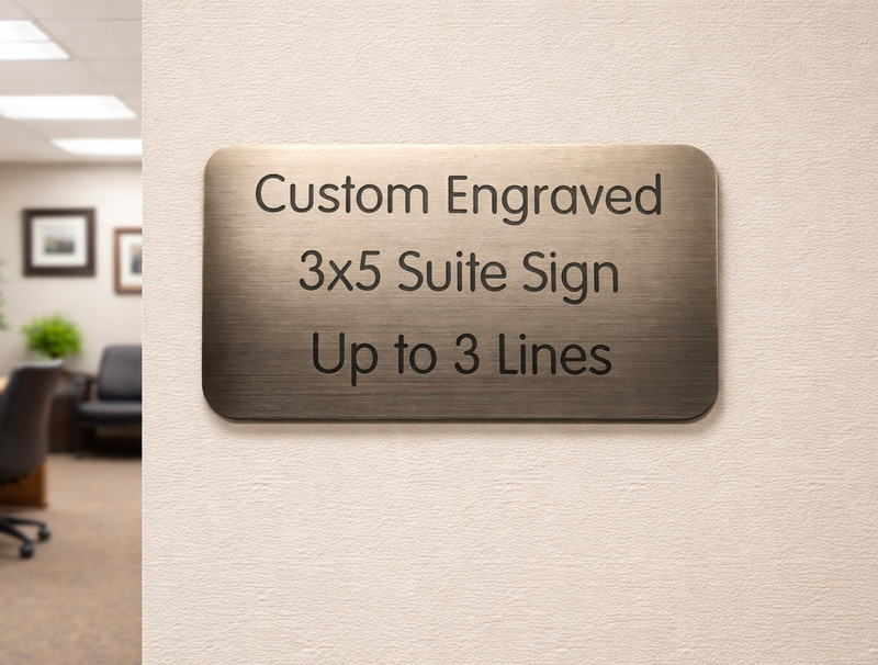 Custom Engraved 3×5 Dark Bronze Sign ~ Home Office Suite Small Wall Door Plaque