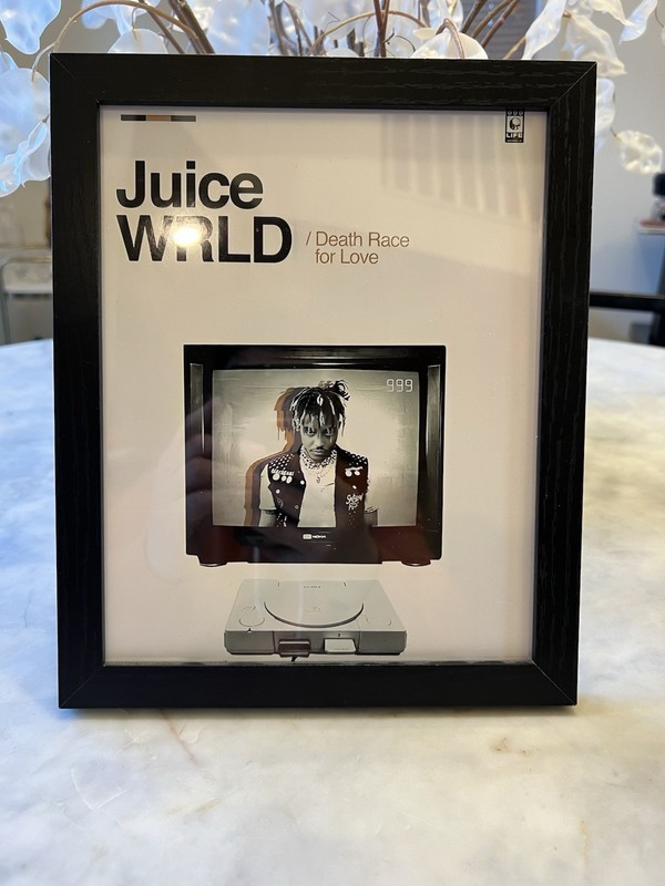 Juice WRLD Death Race for Love Print -Black Wood Picture Frame 9x11 in Music Art
