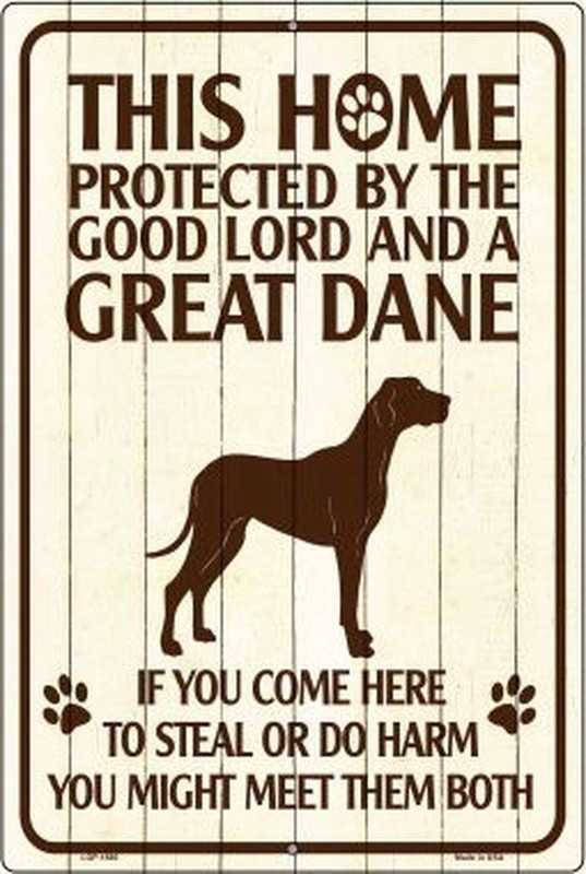 SMART BLONDE This Home Protected by A Great Dane Parking Sign Metal Novelty P…