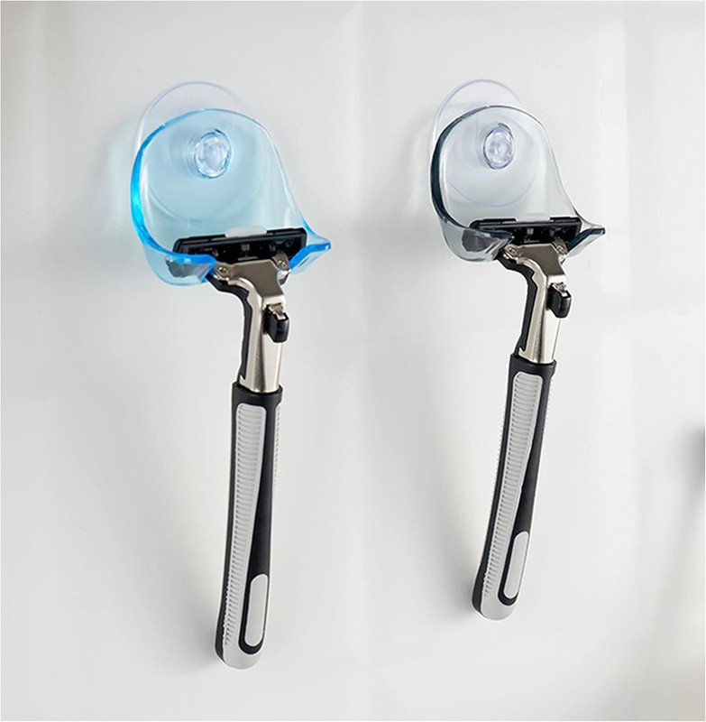2 Pack Portable Razor Holder Rack Shelves with Suction Cup Hooks Apply for