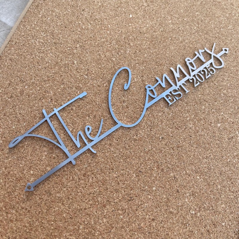 Custom Stainless Steel Name Sign, Laser Cut Family Est Year Plaque