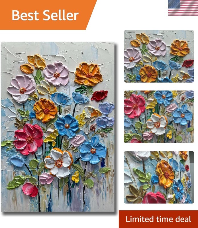 Exclusive 24×36 Abstract Floral Oil Painting – Handcrafted Beauty for Interiors