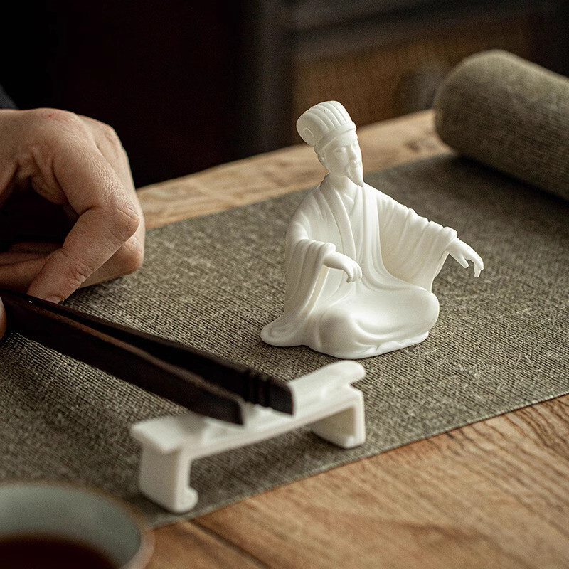 Creative White Porcelain Historical Figures Ornament Li Bai Zen Home Decoration gallery