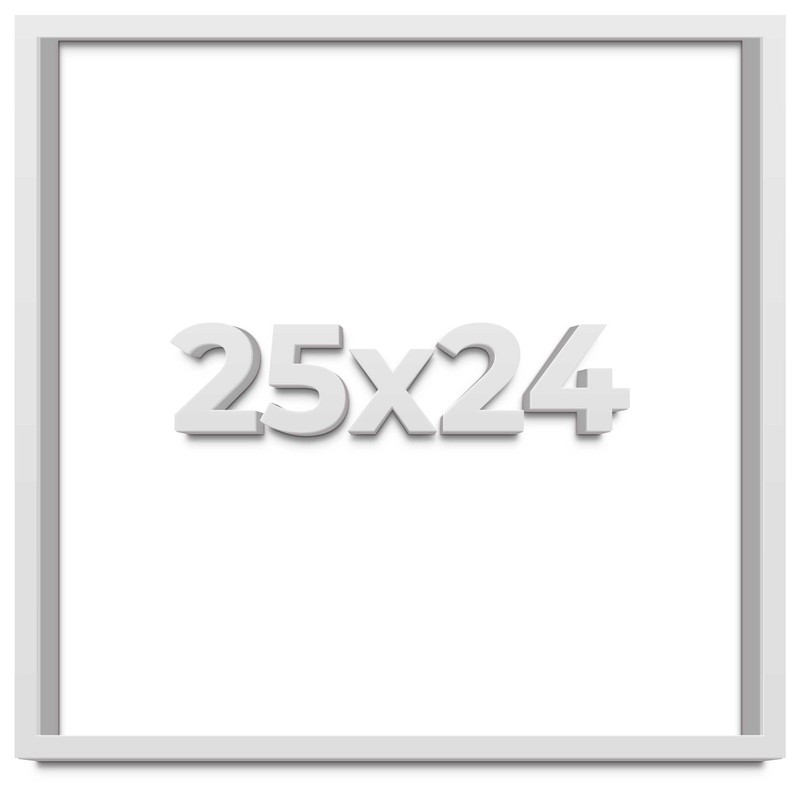25×24 Shadow Box Frame White | 1 Inches Deep Real Wood Contemporary Shadowbox Di