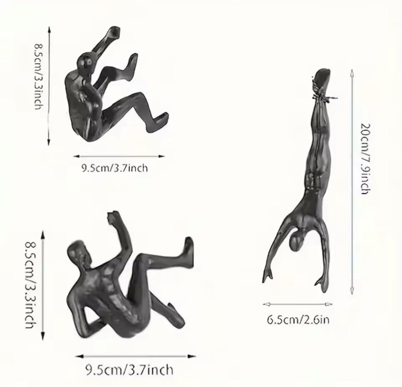 3pcs Modern Hanging Wall Figurine, Retro Stylish Resin Statue for Home gallery