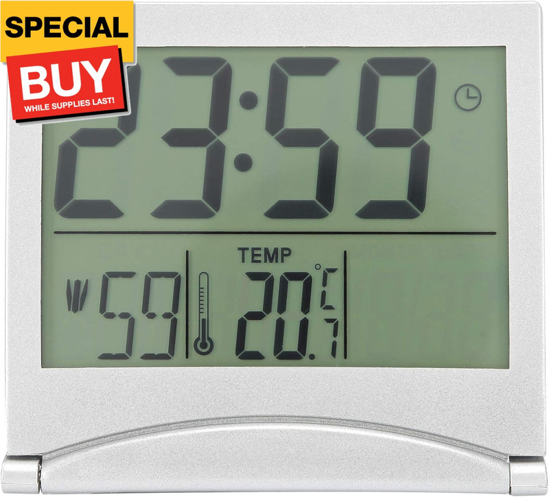 Electronic Compact Alarm Foldable Calendar Easy to Read Atomic Desktop Clock Aut gallery