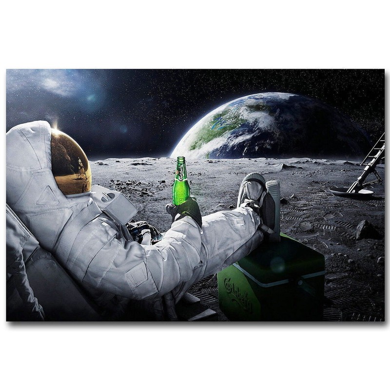 59928 Astronaut Moon Cool Funny Advertising Wall Decor Print Poster