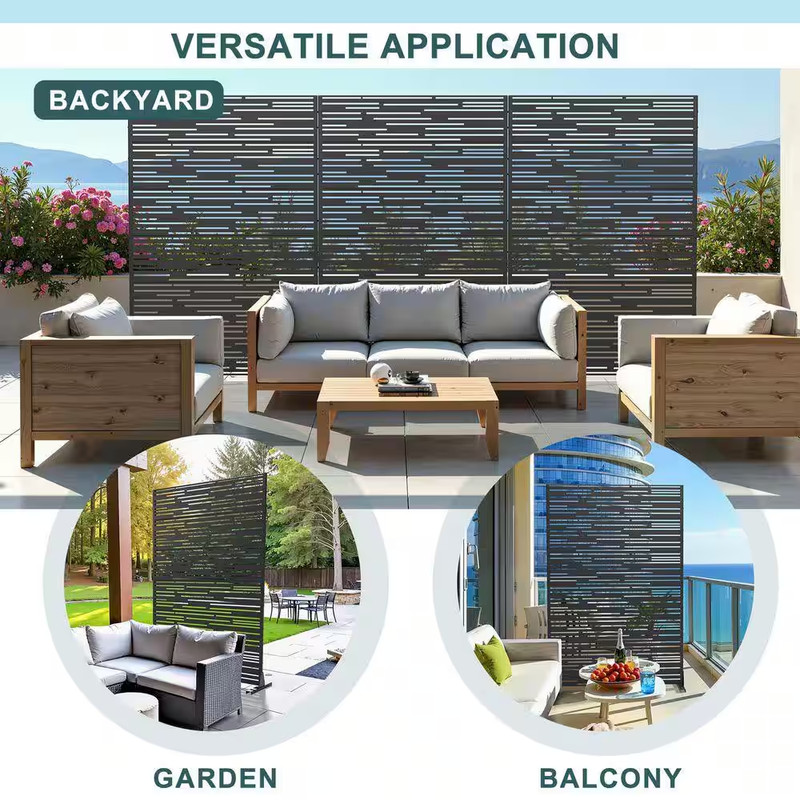 75 In. X 48 In. Outdoor Black Wall Applique or Wall Decal Decor Privacy Fence Sc gallery