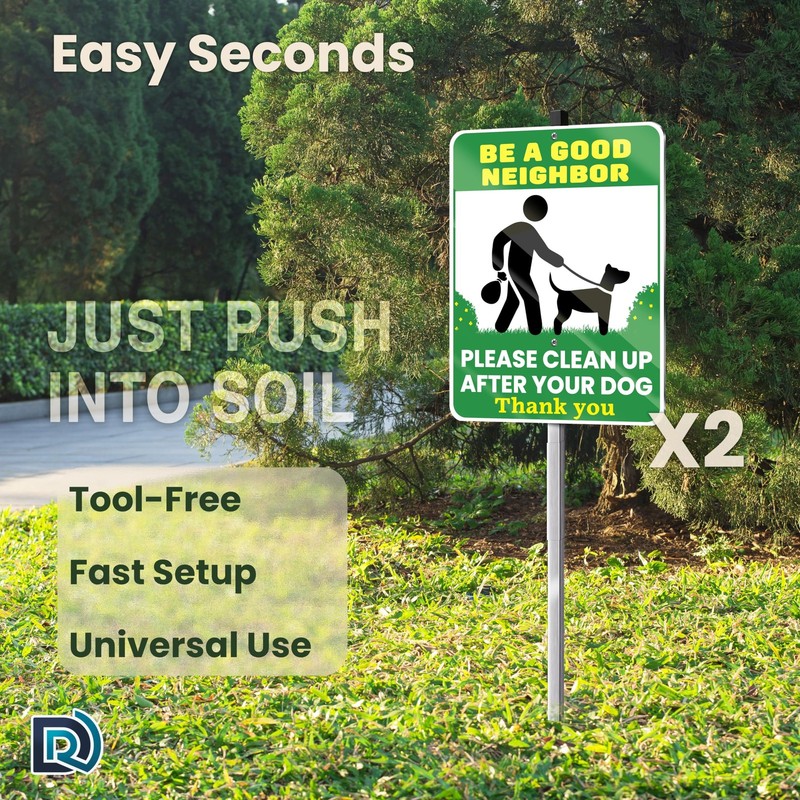 Be a Good Neighbor Clean up after Your Dog Signs, 10 X 13 Inch Reflective Alumin gallery