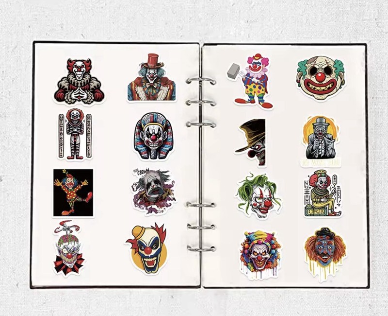 Clown Scary Style Stickers 50pk Mixed Matte Clown Horror Stickers FREE SHIPPING gallery