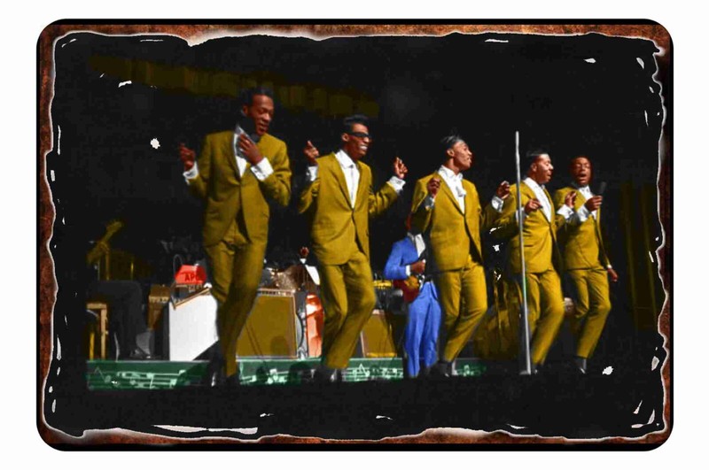The Temptations Motown Singers 1965 All Metal Tin Sign 8 x 12