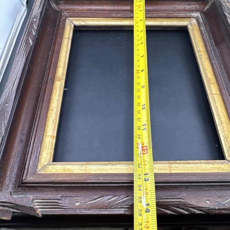 Antique Early 1900s Solid Wood Plaster Detail LARGE 13x11 Picture Frame NO GLASS gallery