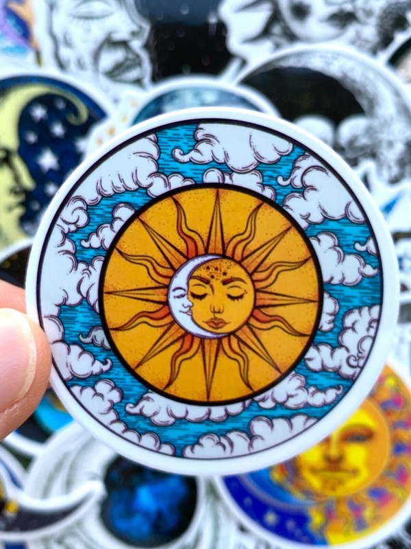 5-50 pcs Gothic Moon Stickers, Astrology Zodiac Stars Tarot Horoscope Decals gallery