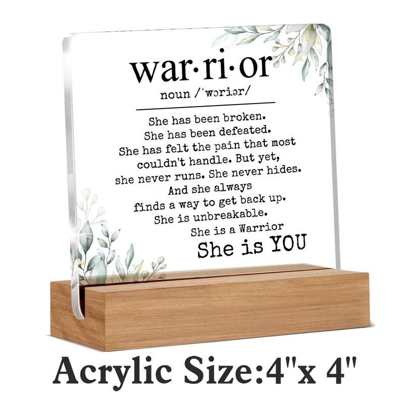 Inspirational Cancer Survivor Gifts for Women Mom, 4 x 4 inches, Worrior gallery
