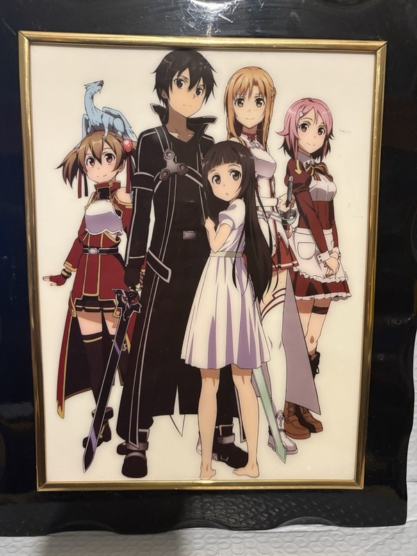 Sword Art Online Framed Print 11x8 in 13.5x11 Frame Damaged FREE Ship gallery